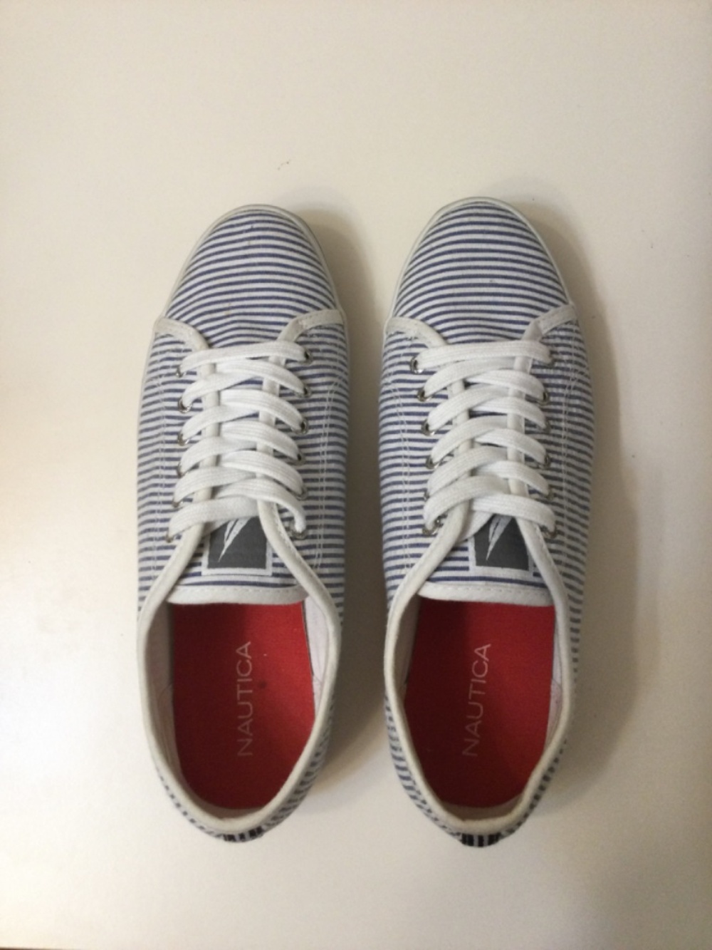 Nautica Lanyard Canvas Sneakers Women’s 7 US ( 38 EU) Blue White Striped Comfort - Picture 7 of 15